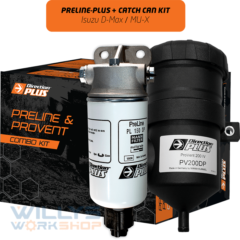 PLPV601DDPK Preline-Plus Pre-Filter & Provent Ultimate Catch Can Dual Kit DMAX / MUX (PLPV601DPK)