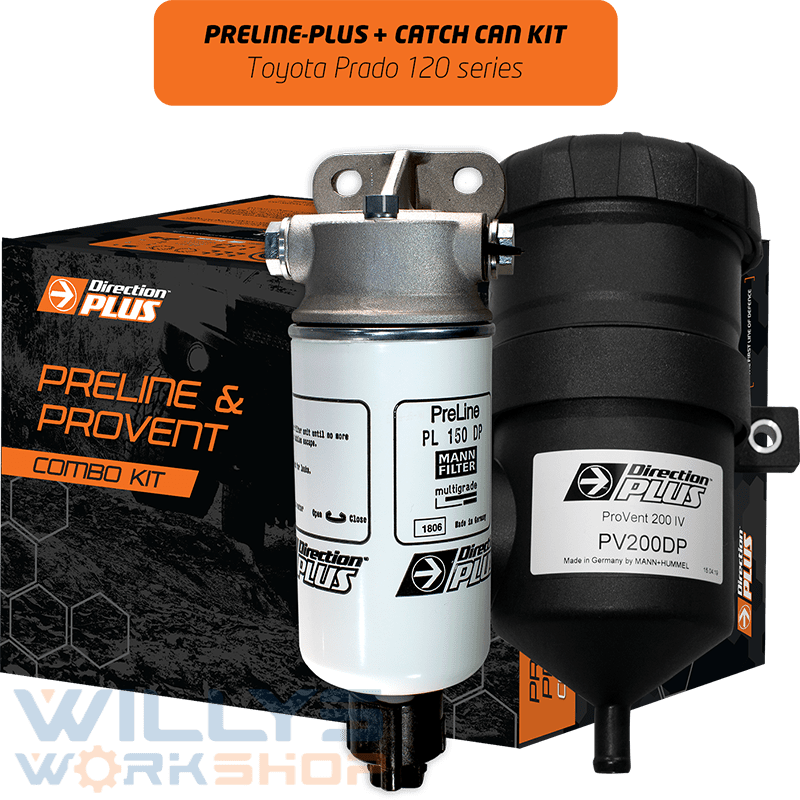 PLPV660DPK Promo Pic Preline Plus Pre-Filter & Provent Catch Can Kit Prado 120 Series (PLPV660DPK)